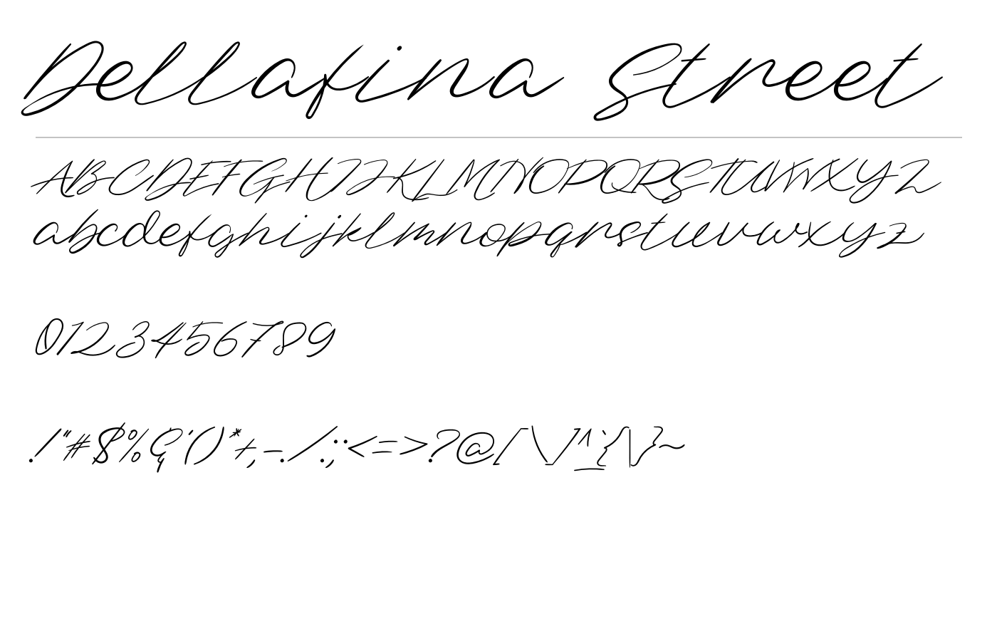 Dellafina Street Font preview