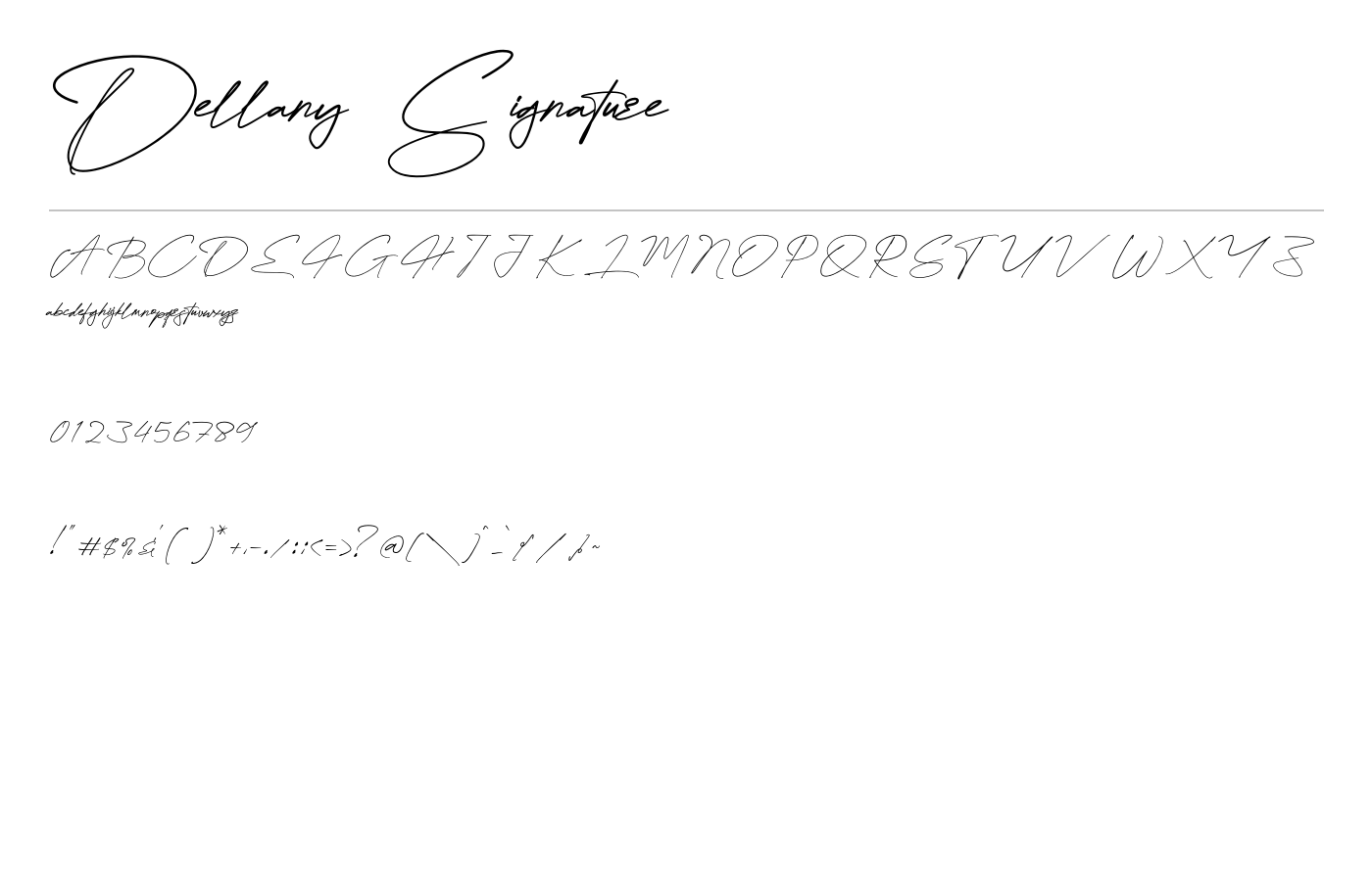Dellany Signature Font preview