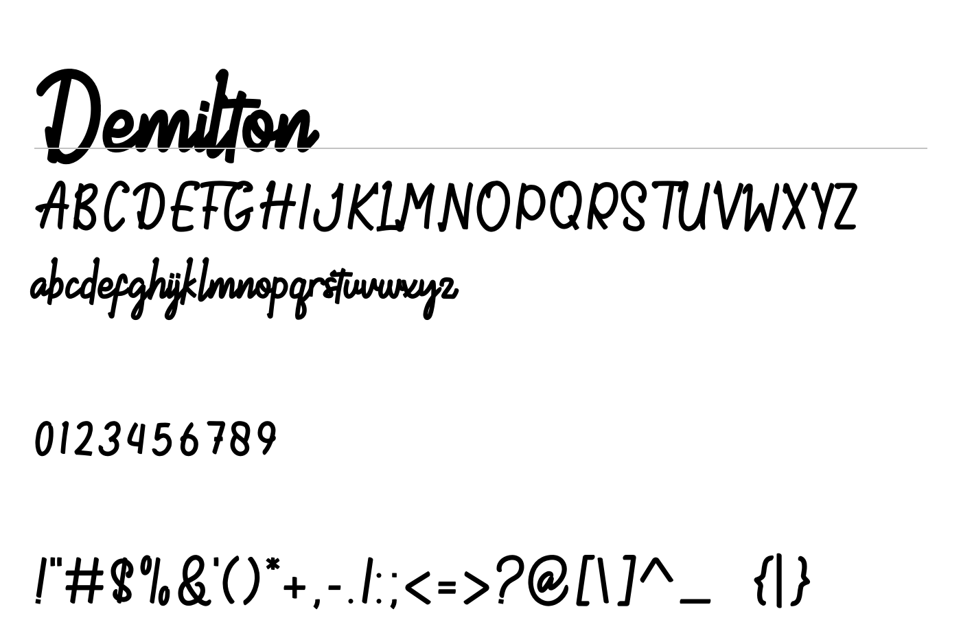 Demilton Font preview