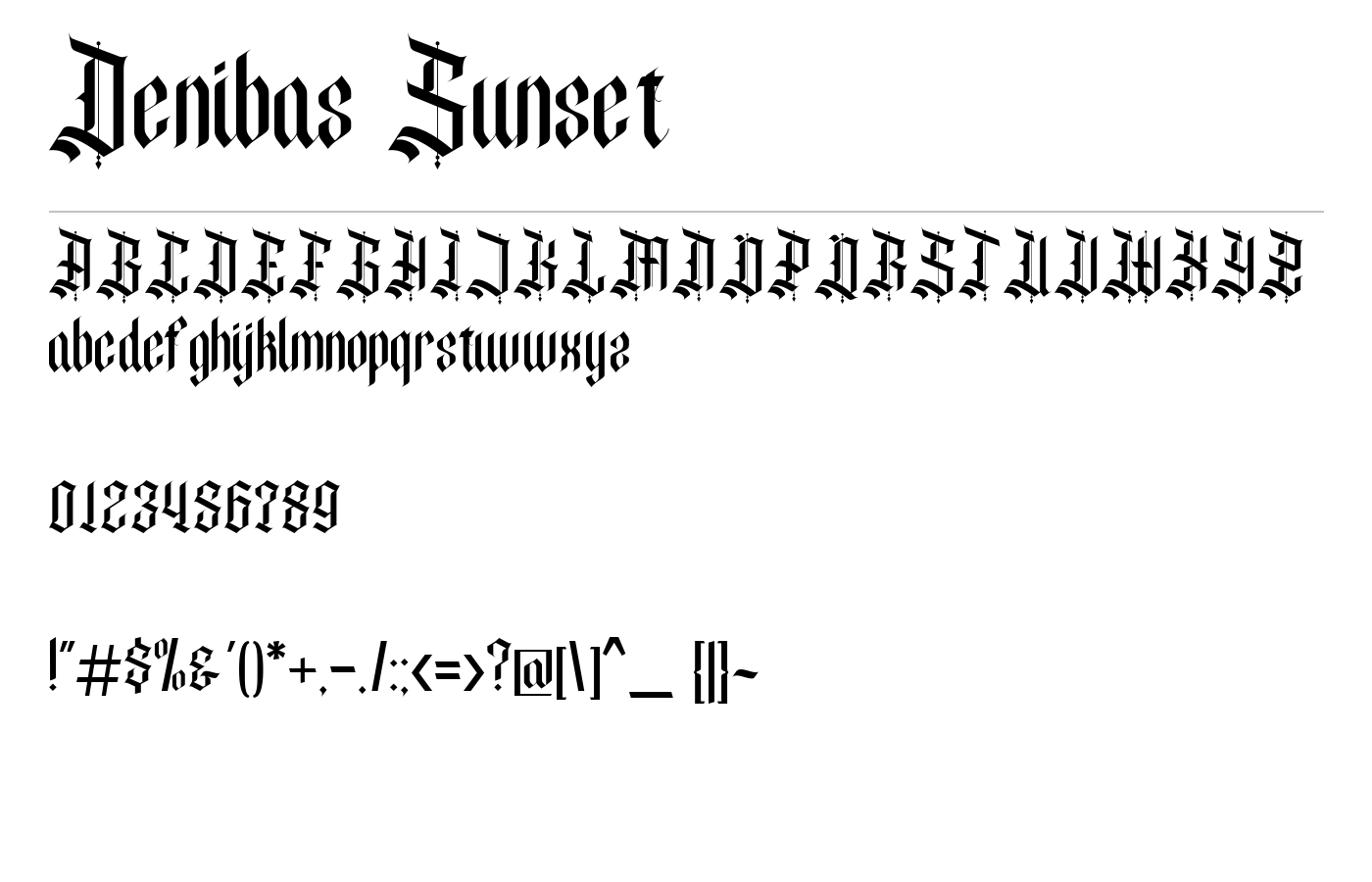 Denibas Sunset Font preview