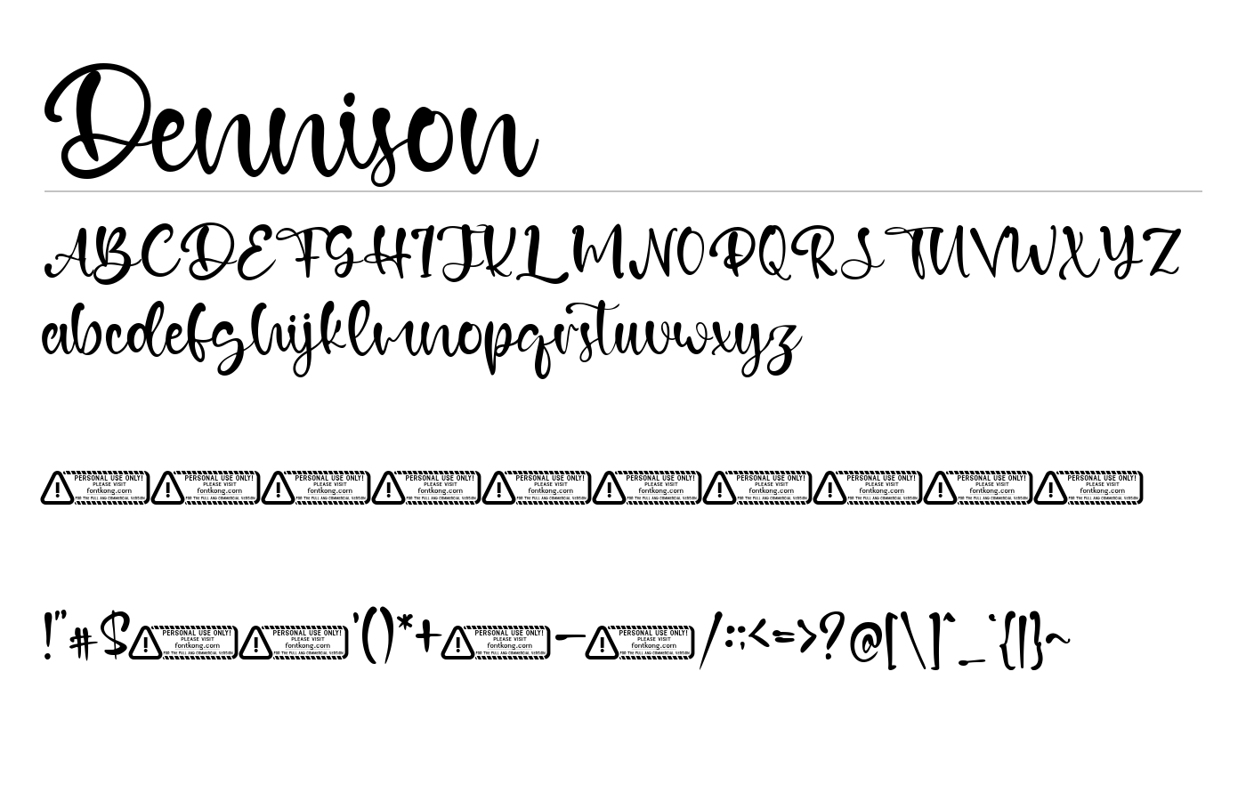 Dennison Font preview