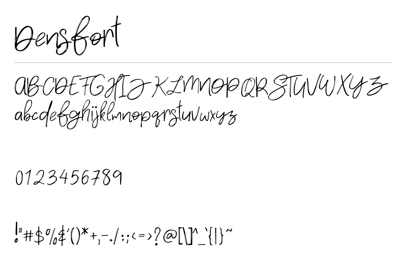 Densfort Font preview