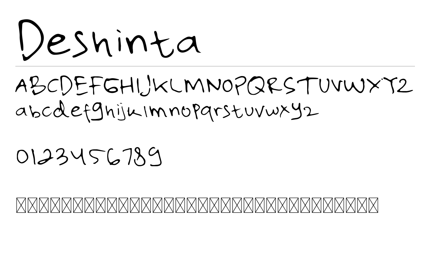 Deshinta Font preview