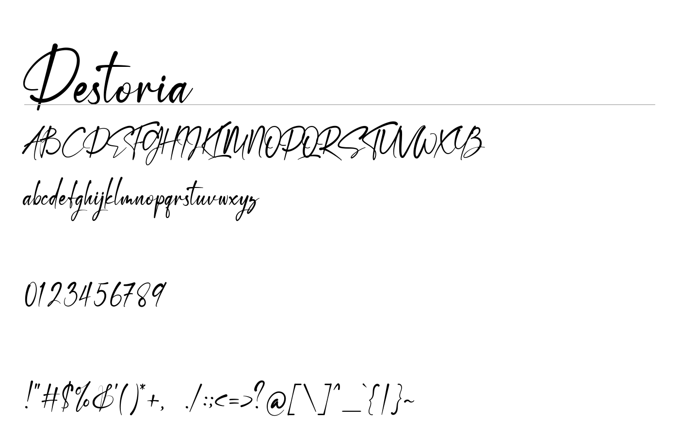 Destoria Font preview