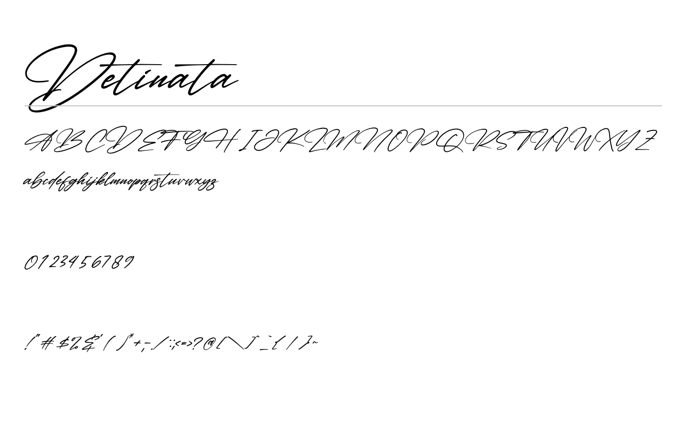 Detinata Font preview
