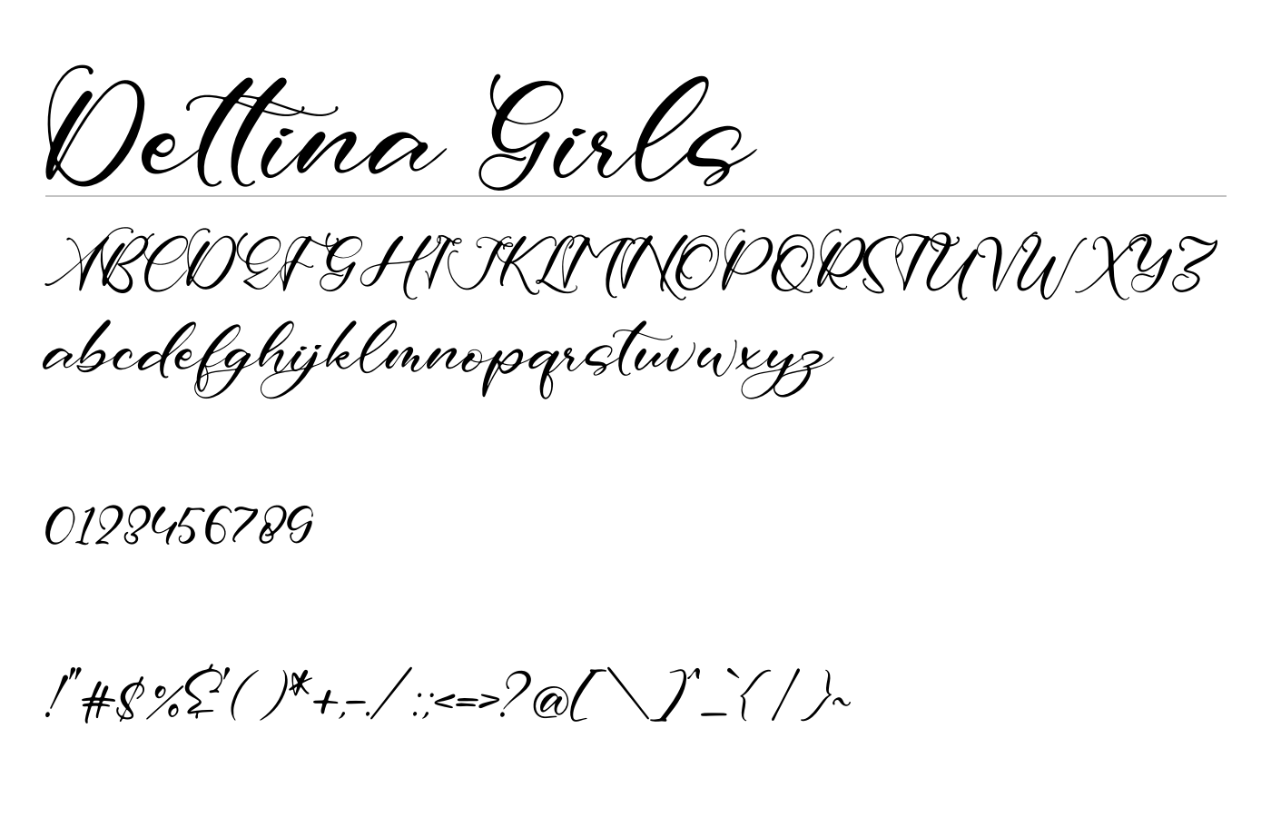 Dettina Girls Font preview
