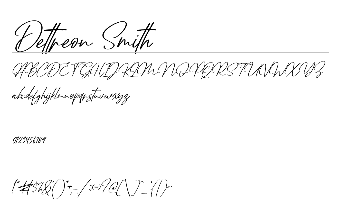 Dettreon Smith Font preview
