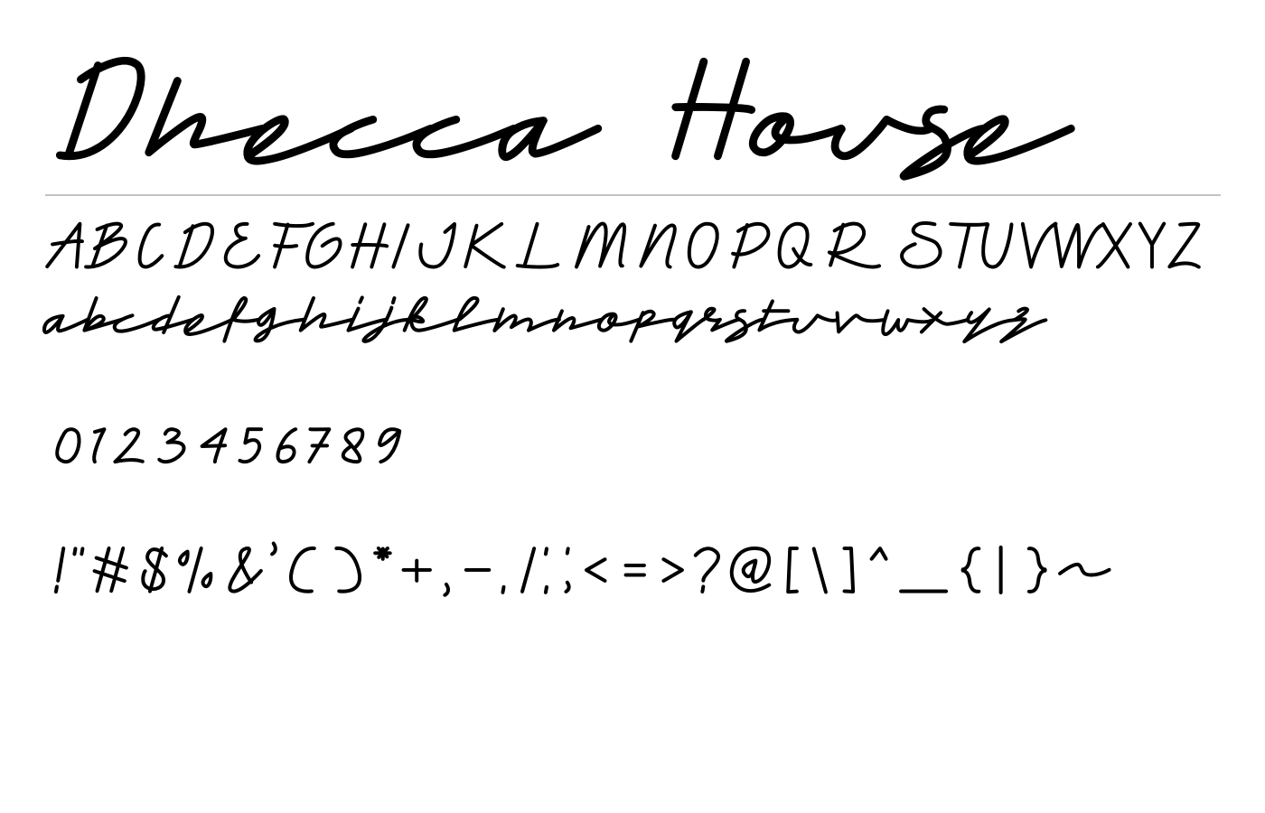 Dhecca House Font preview