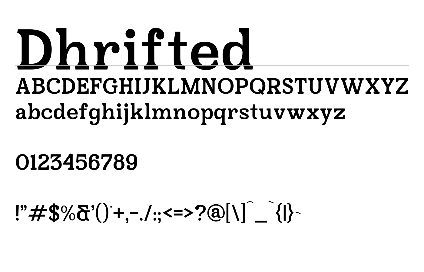 Dhrifted Font preview