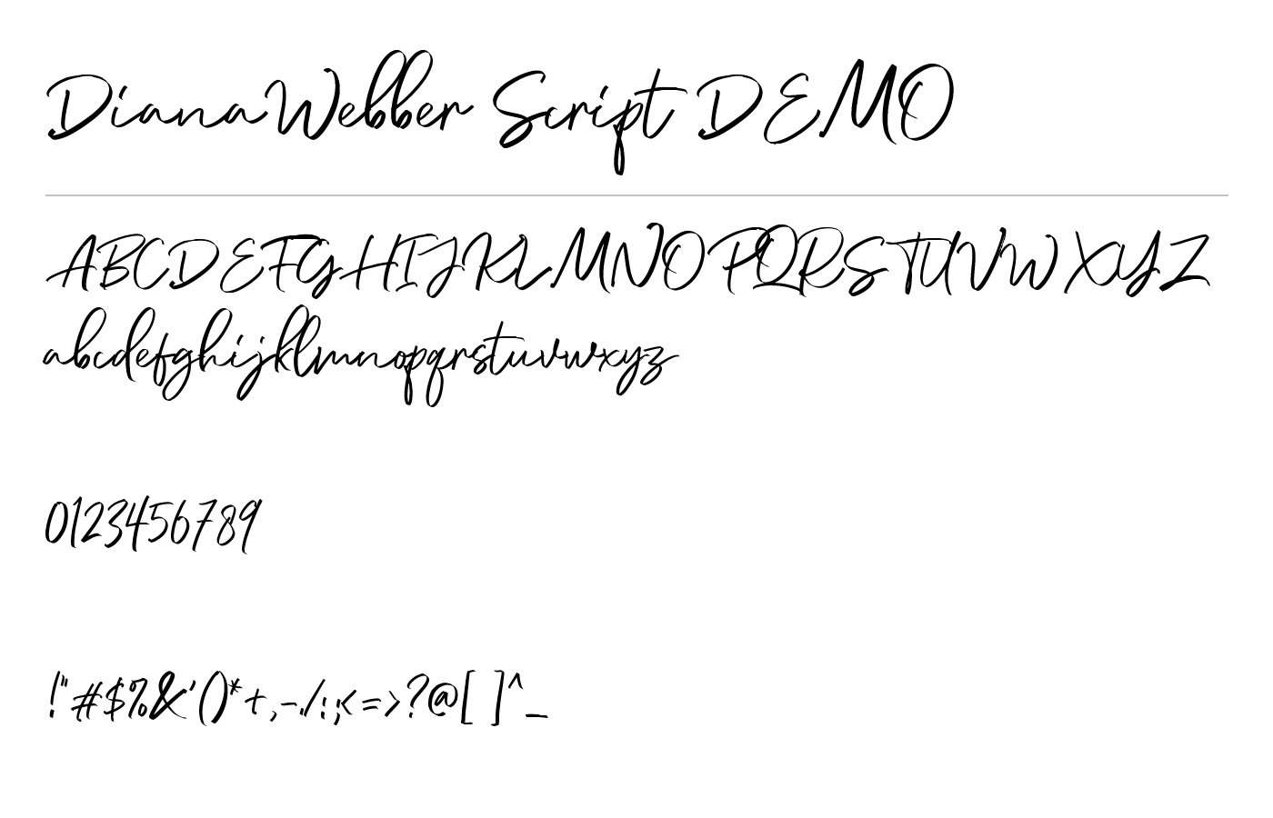 Diana Webber Font preview