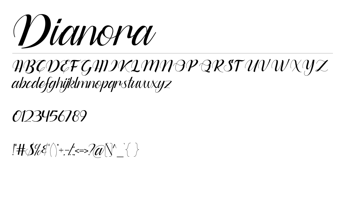 Dianora Font preview