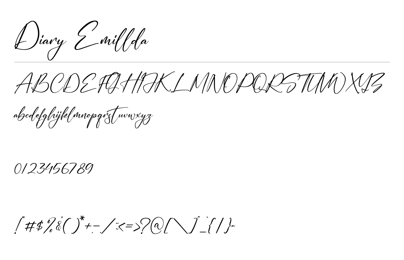 Diary Emillda Font preview