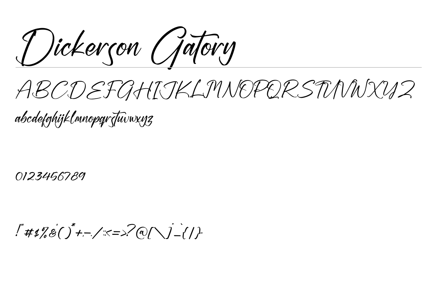 Dickerson Gatory Font preview