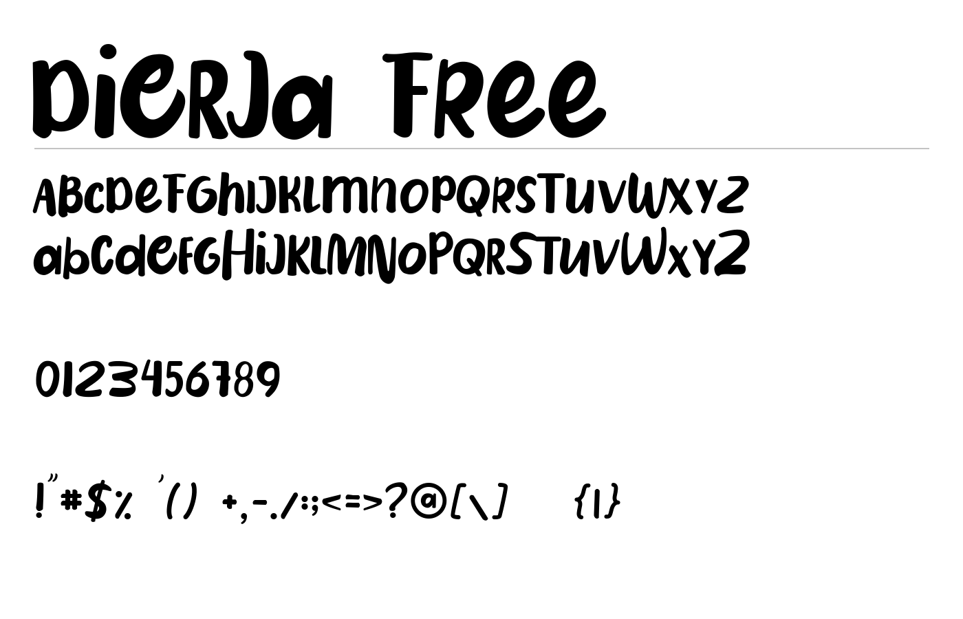 Dierja Font preview