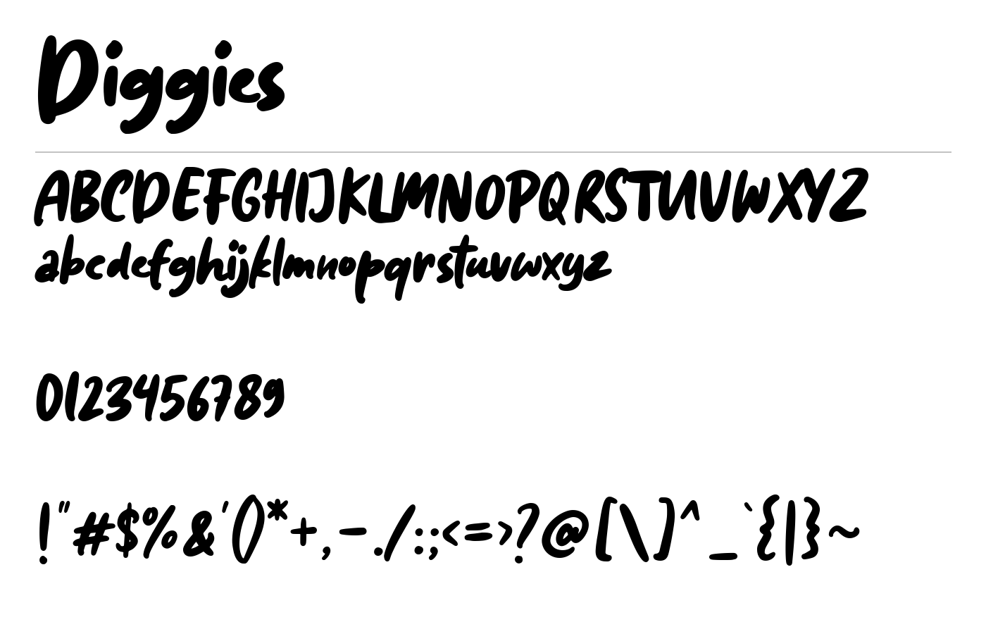 Diggies Font preview