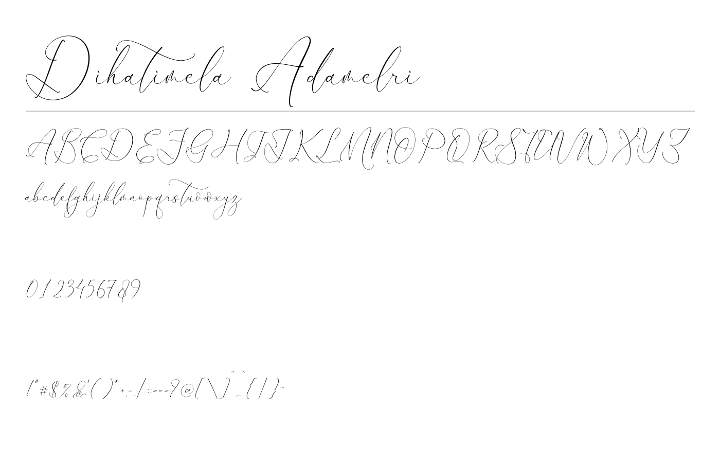 Dihatimela Adamelri Font preview