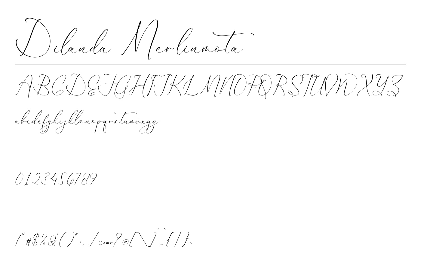 Dilanda Merlinmota Font preview