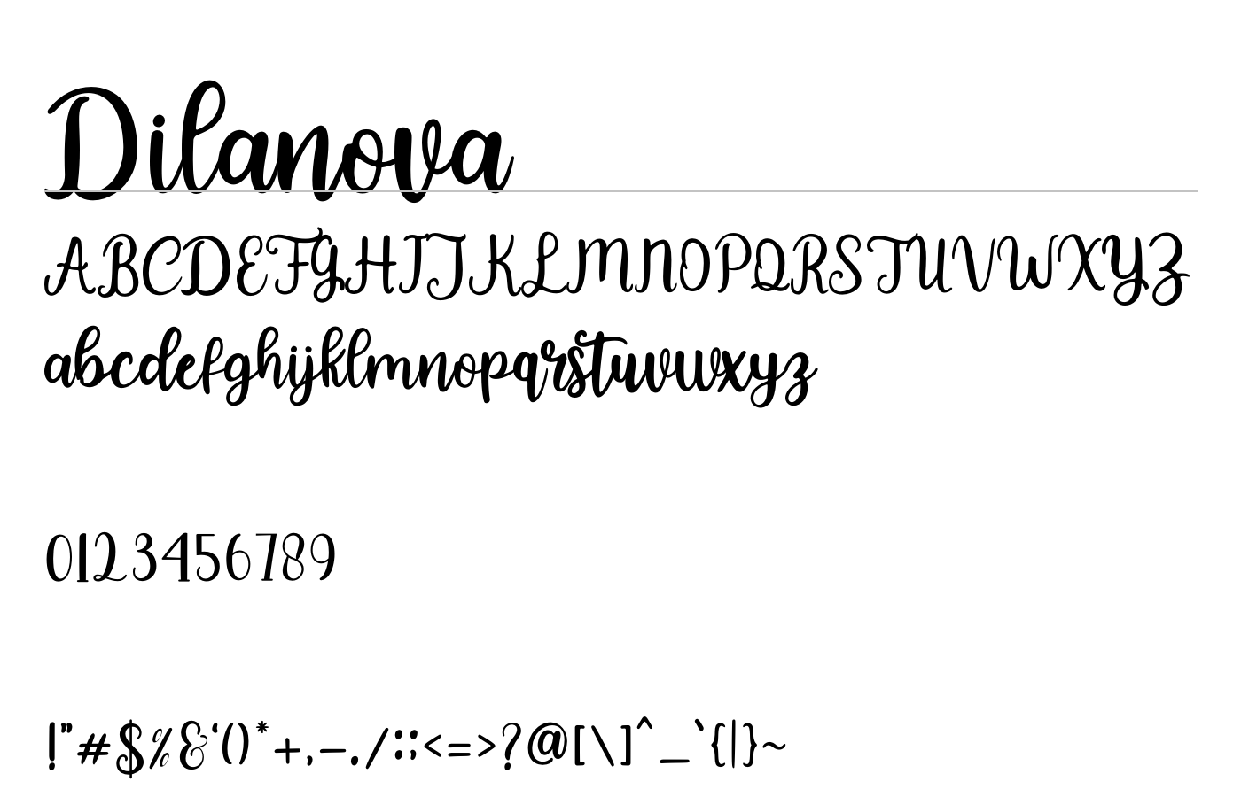 Dilanova Script Font preview