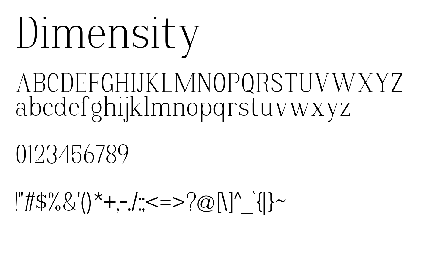 Dimensity Font preview
