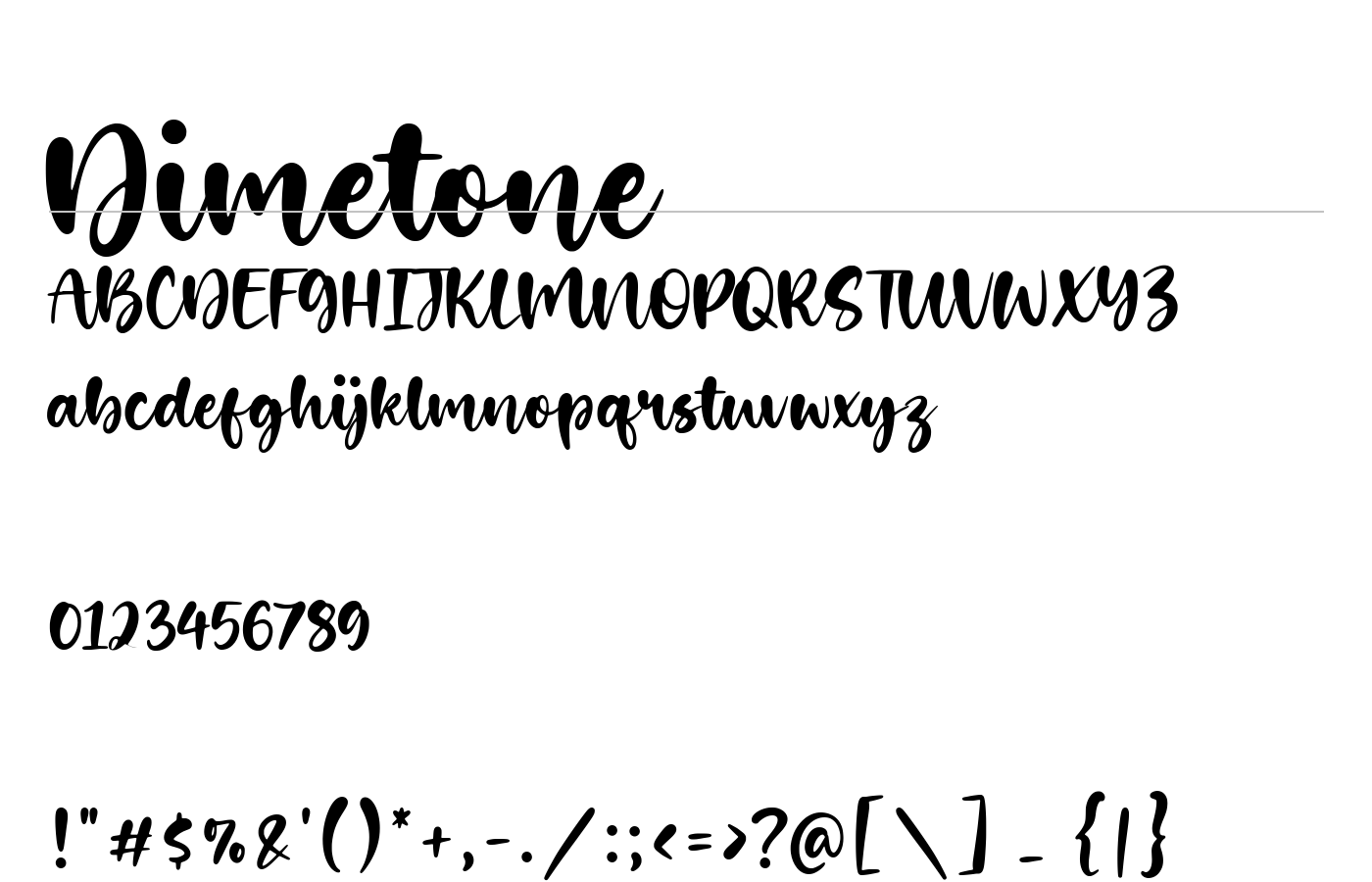 Dimetone Font preview