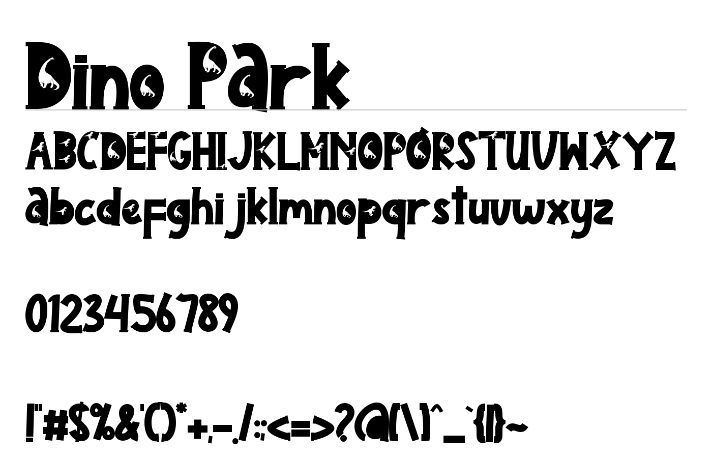 Dino Park Font preview