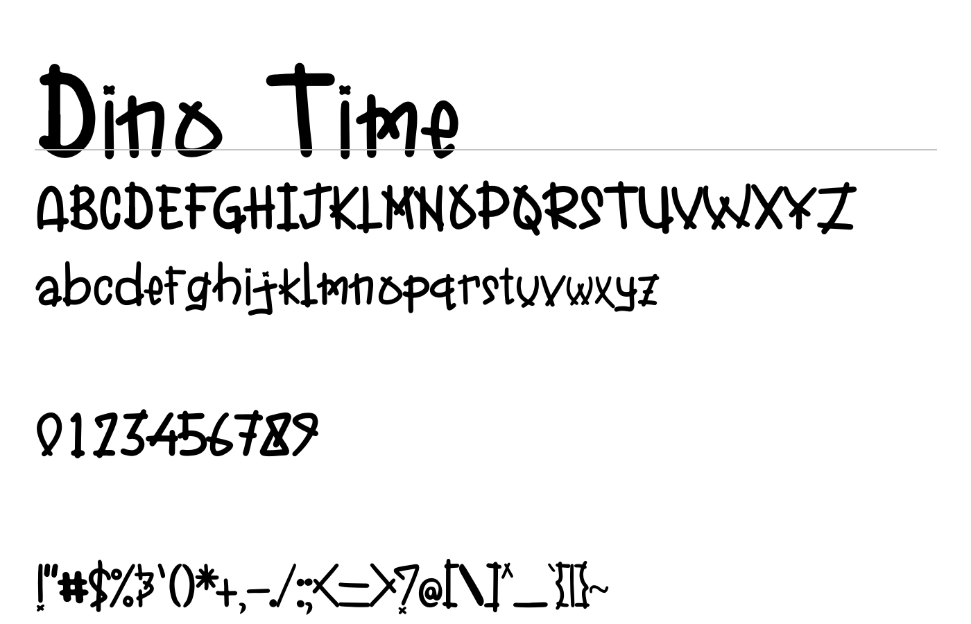 Dino Time Font preview