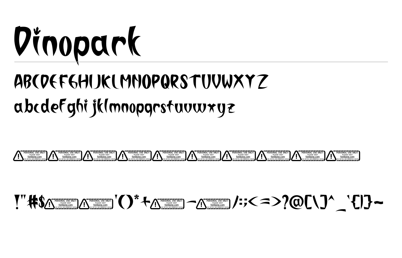 Dinopark Font preview