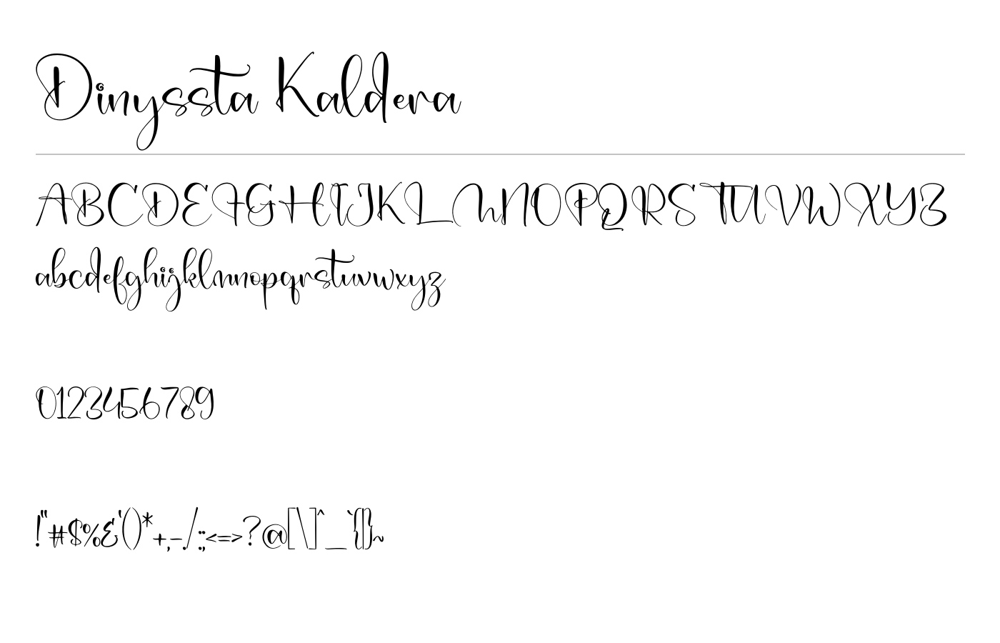 Dinyssta Kaldera Font preview