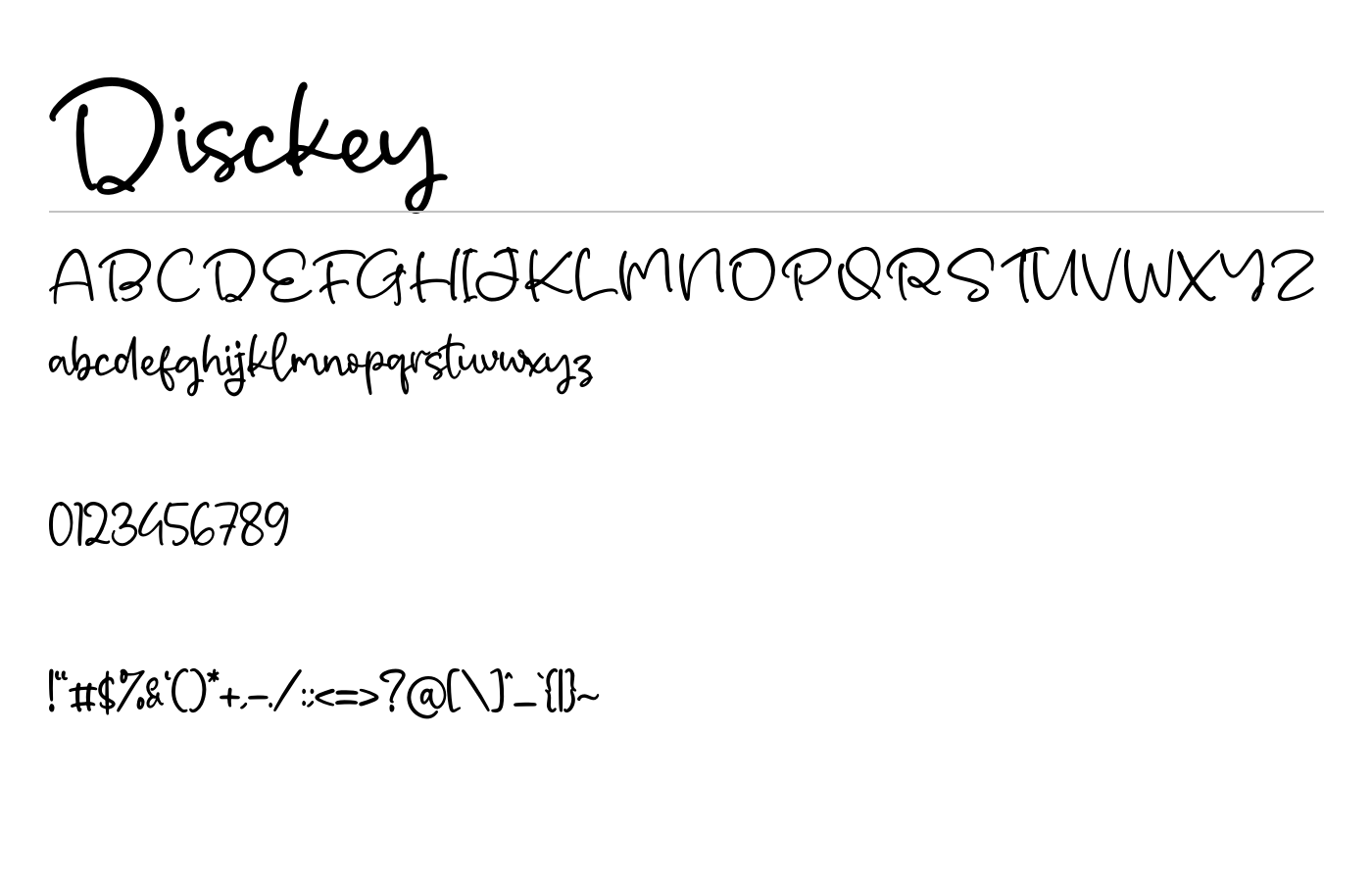 Disckey Font preview