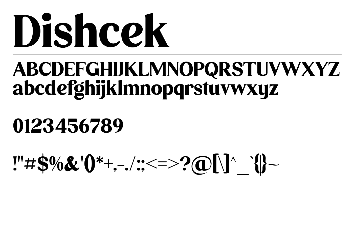 Dishcek Font preview
