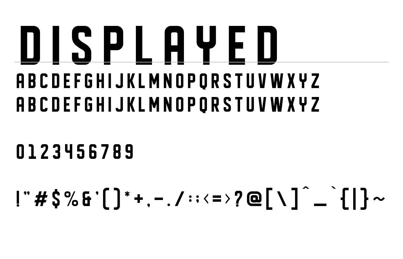 Displayed Font preview