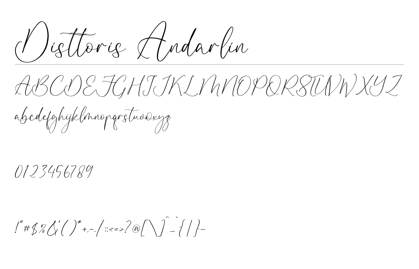 Disttoris Andarlin Font preview