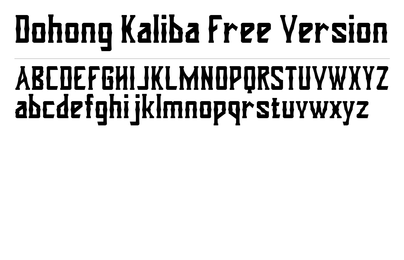 Dohong Kaliba Font preview