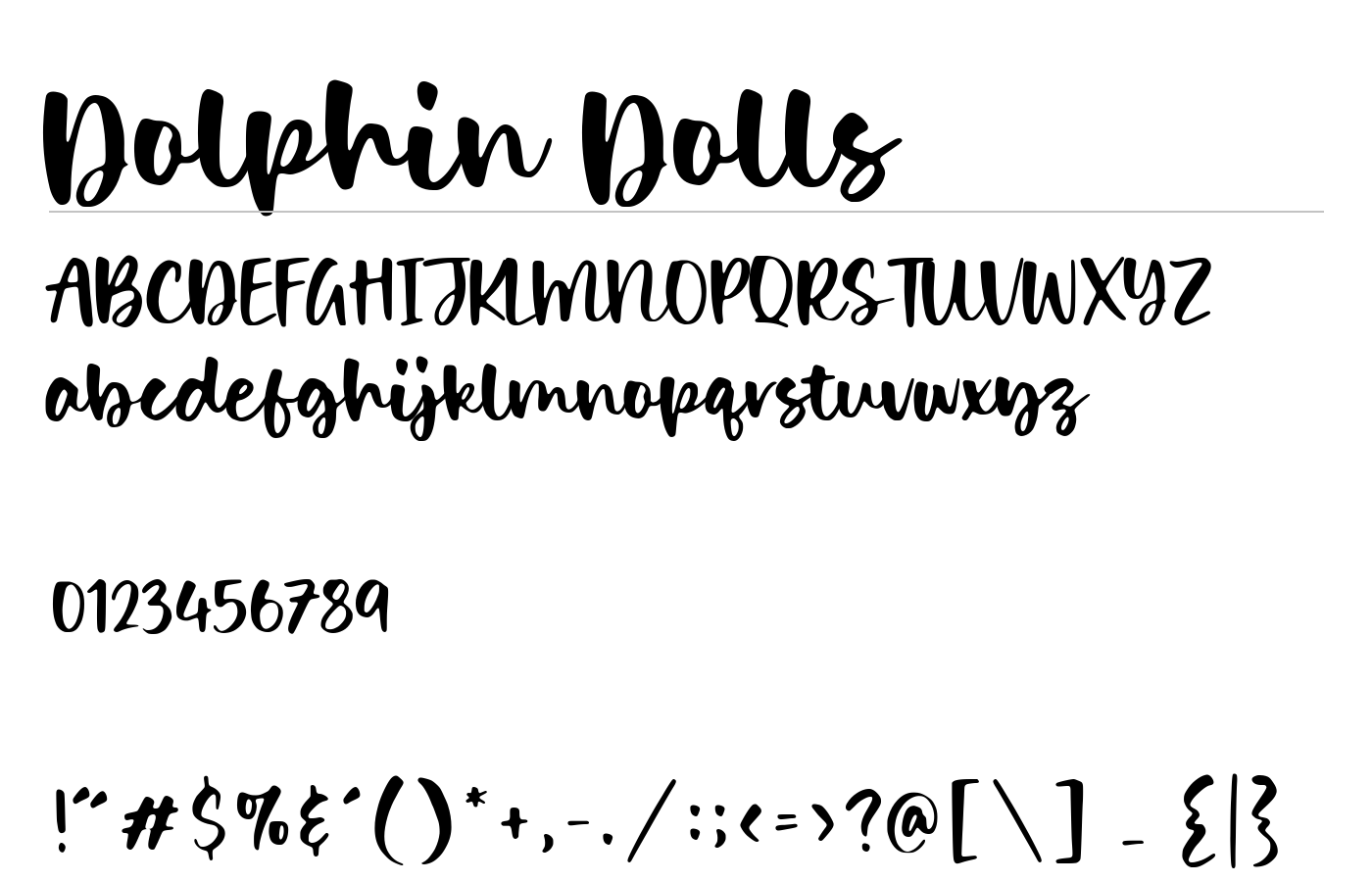 Dolphin Dolls Font preview