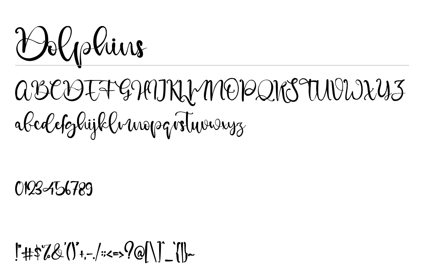Dolphins Font preview