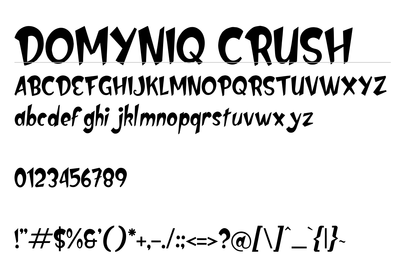 Domyniq Crush Font preview