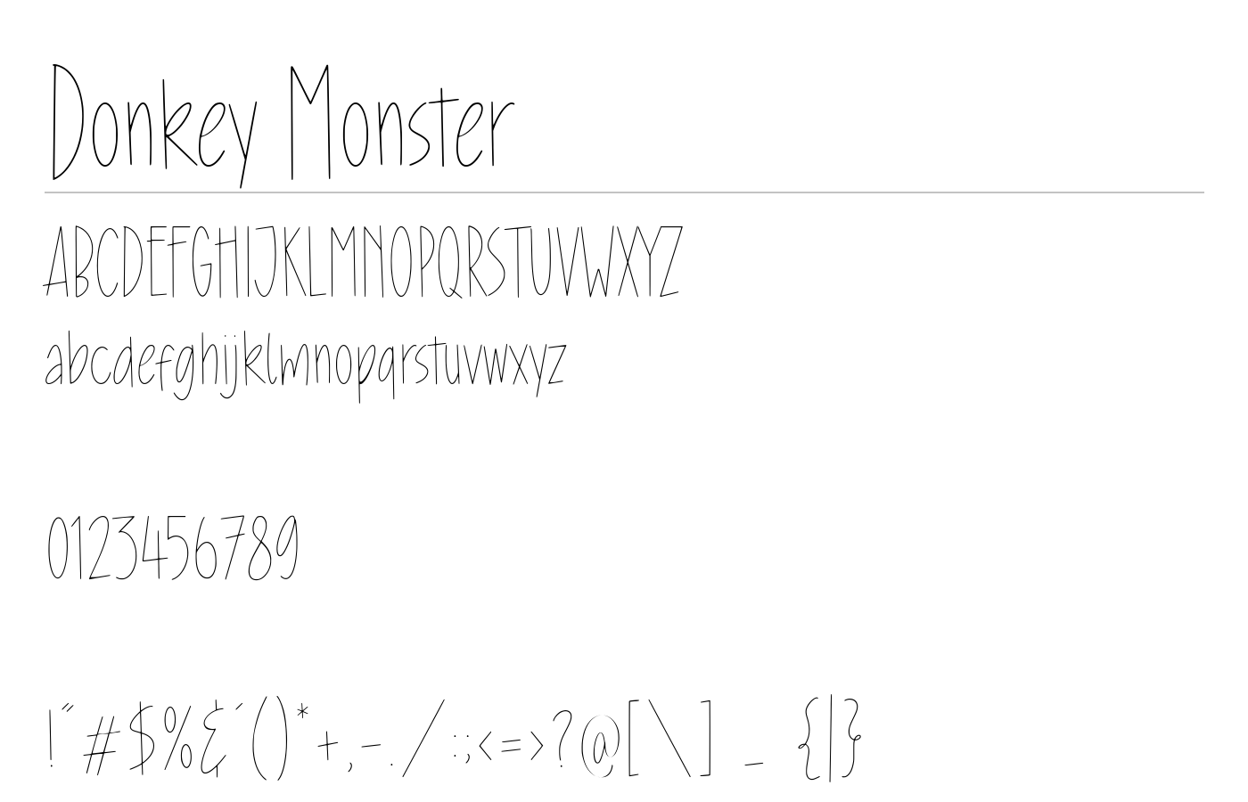Donkey Monster Font preview
