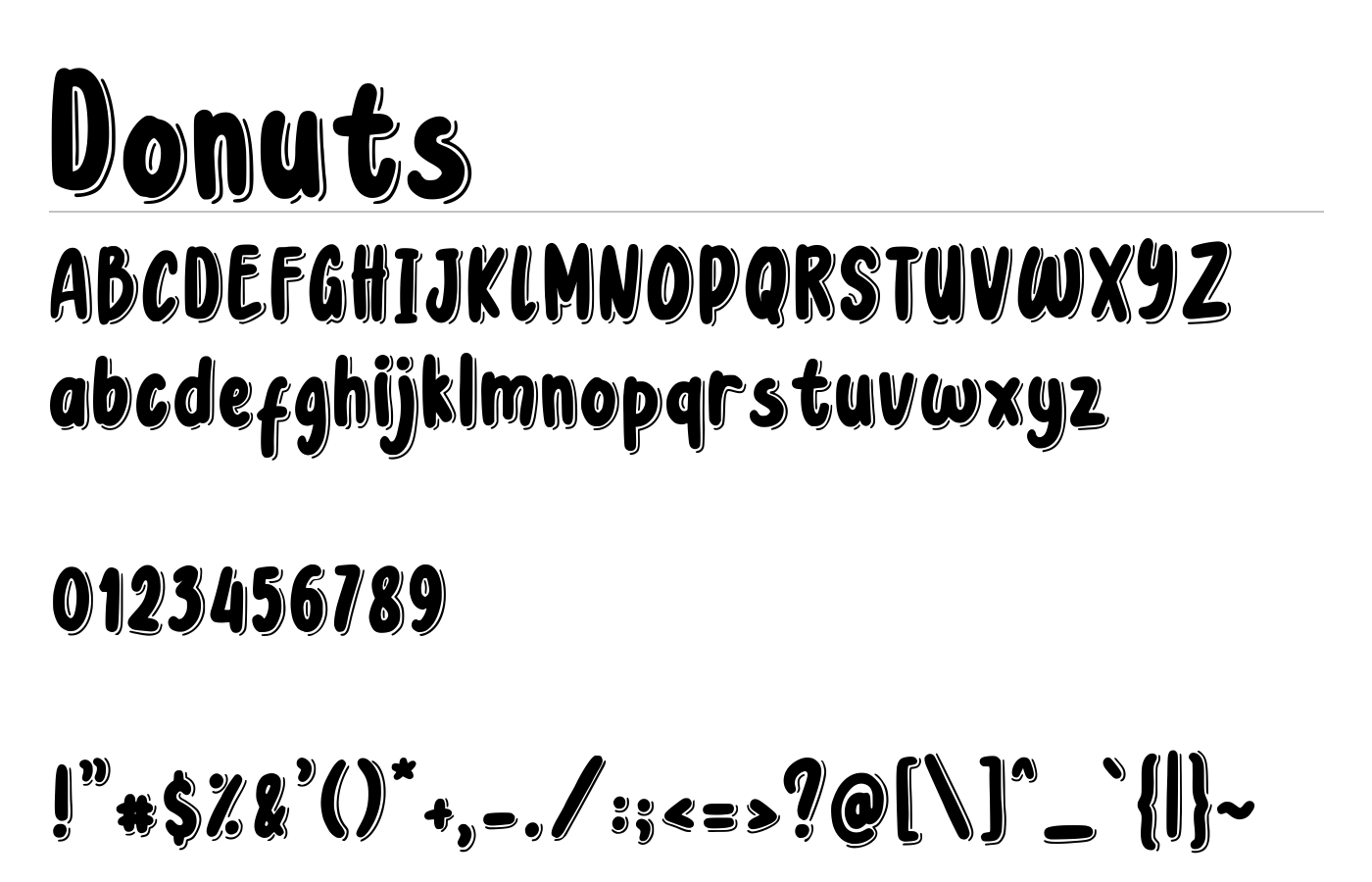 Donuts Font preview