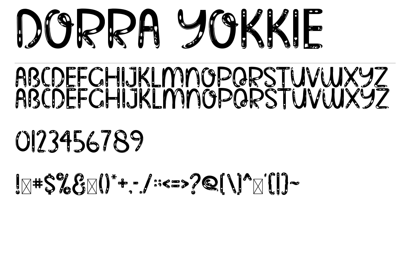Dorra Yokkie Font preview