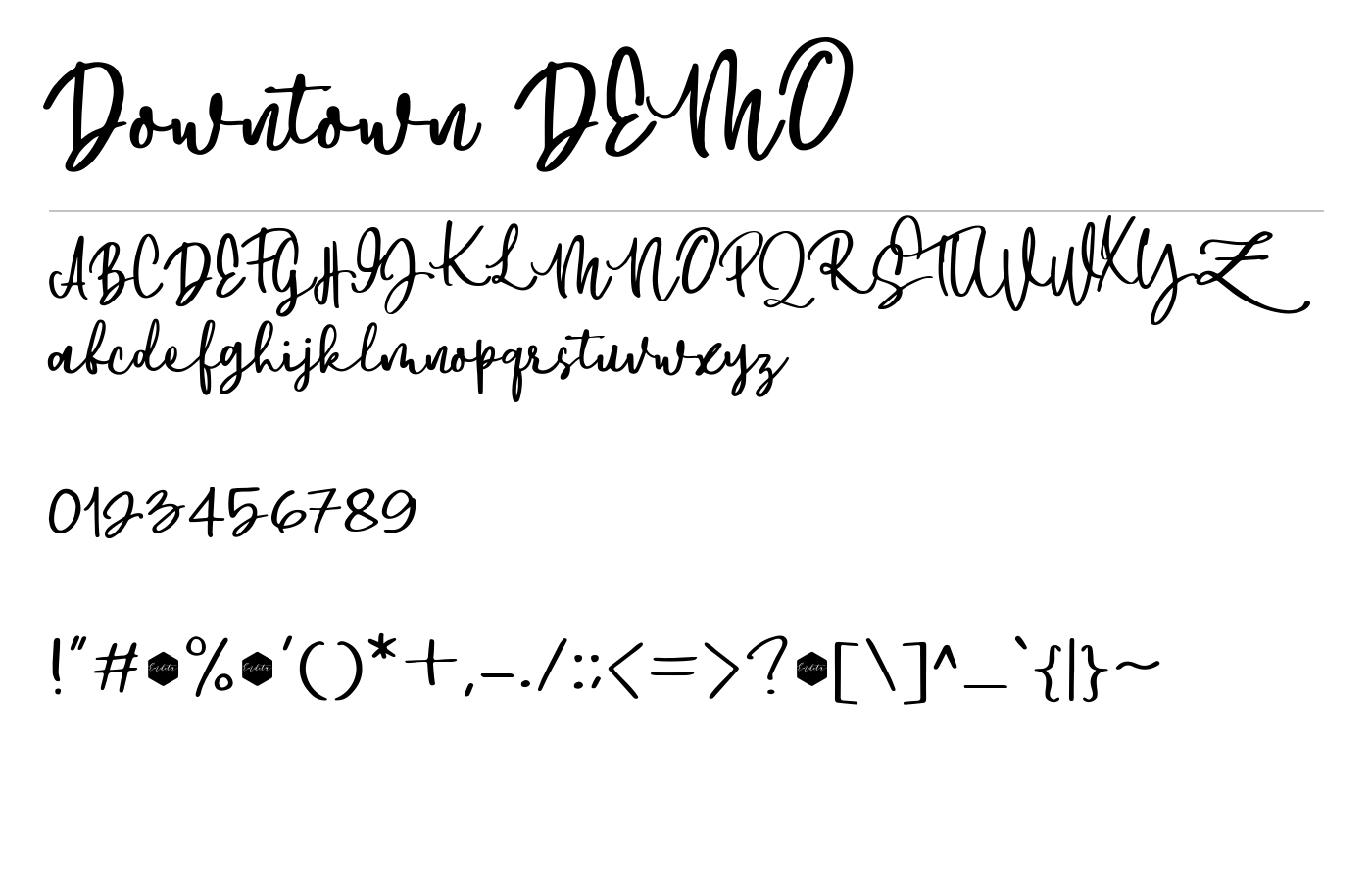 Downtown Font preview