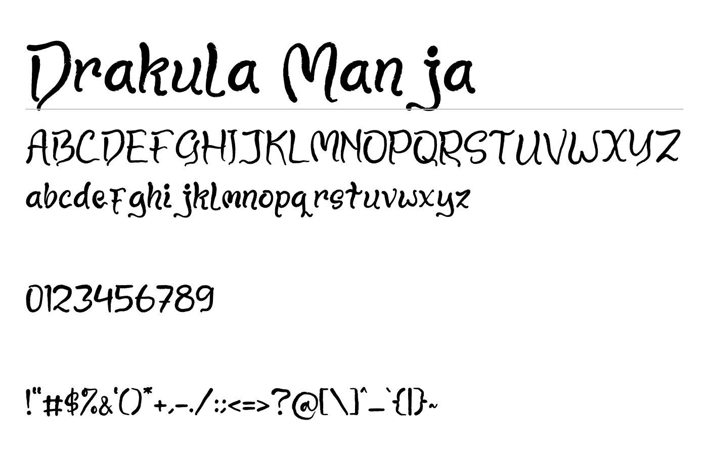 Drakula Manja Font preview