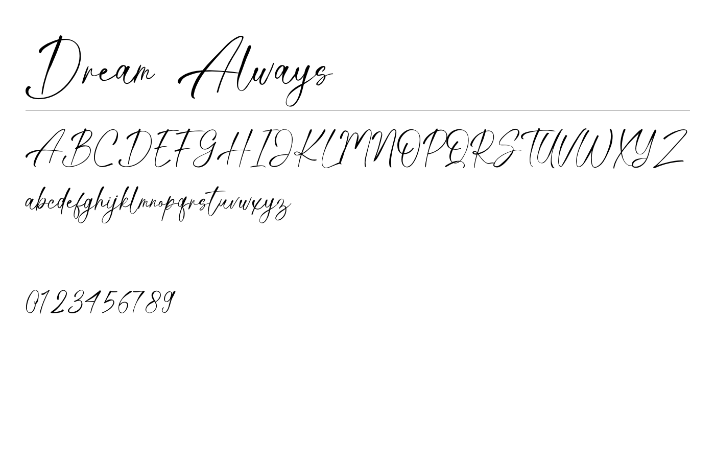 Dream Always Font preview