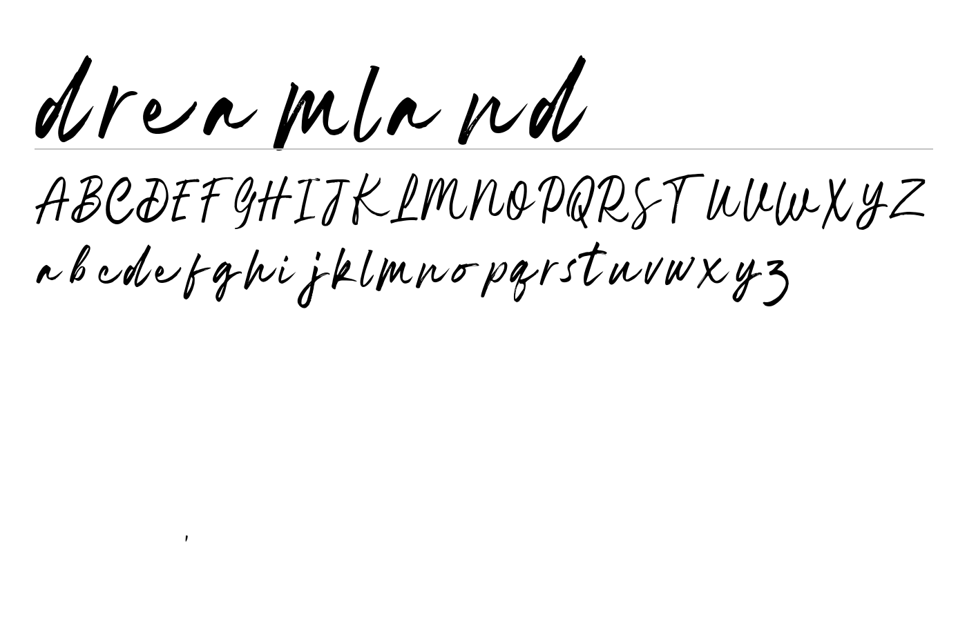 Dreamland Brush Font Demo preview