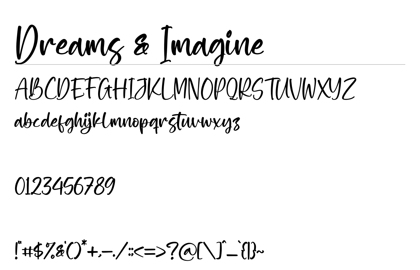 Dreams and Imagine Font preview