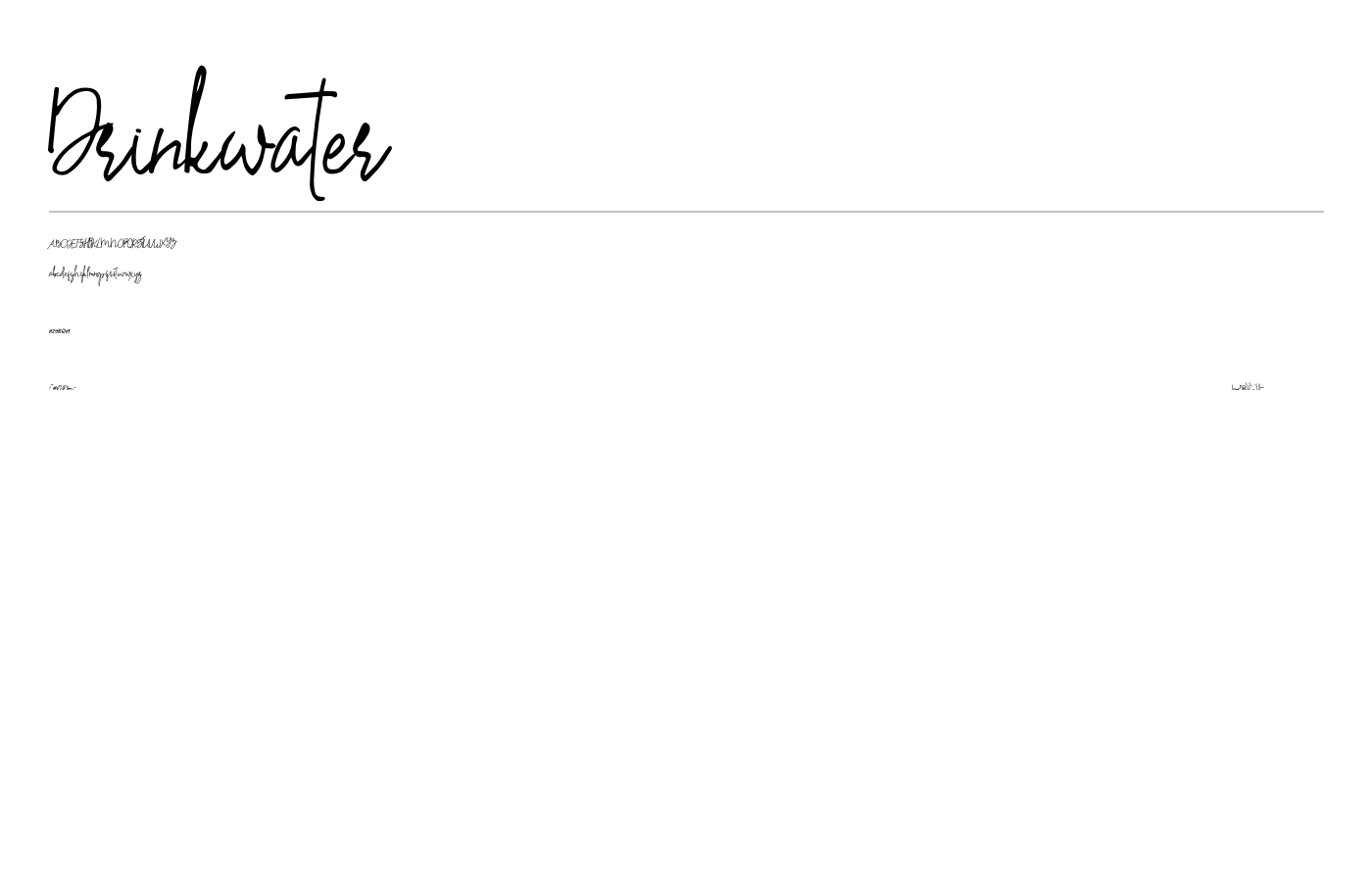 Drinkwater Font preview