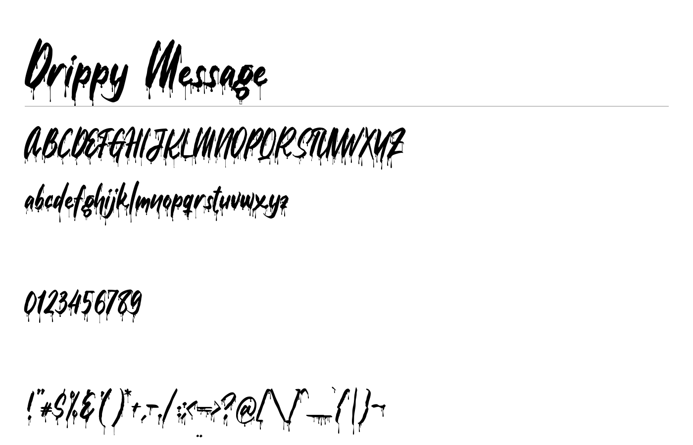 Drippy Message Font preview