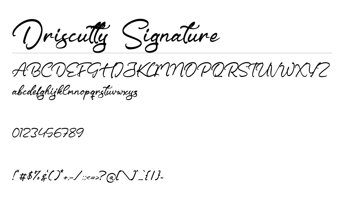 Driscutty Font preview