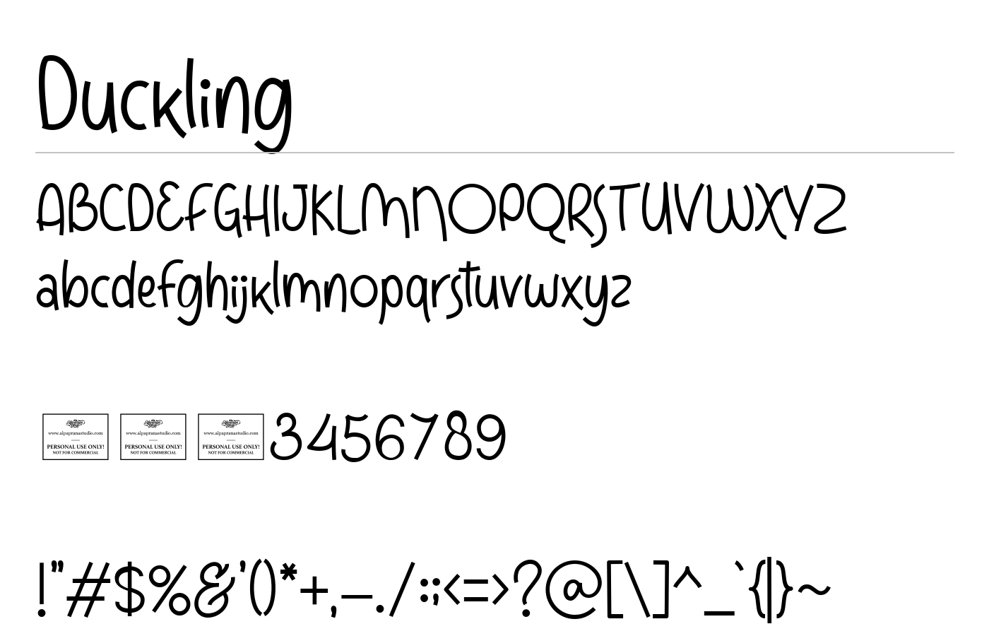Duckling Font preview