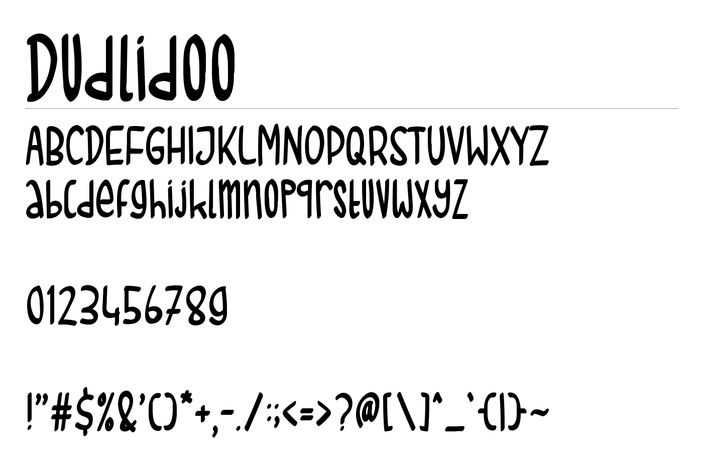 Dudlidoo Font preview