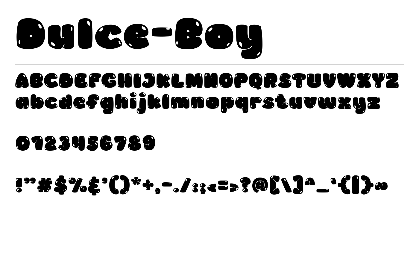 Dulce Boy Font preview